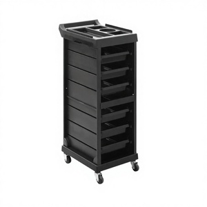 Carrito de Plástico para Salón, Rojo y Dorado, Ecológico, con 4 Ruedas, para Hotel, Gimnasio, Sala de Estar - Product Image 3