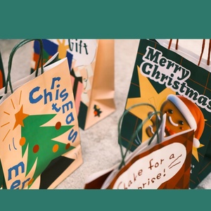 For Cross Border Christmas <b>Party</b> Cartoon Paper <b>Bag</b> for Christmas Eve <b>Gift</b> Tote <b>Bag</b> Red and Green Touch Eco-friendly <b>Gift</b> <b>Bag</b> - Product Image 4