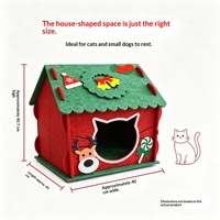 Lit pour chat en feutre, extra-large, semi-fermé, pour l'hiver, décoration intérieure, vente en gros du fabricant, nouveauté Noël