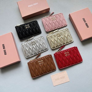 Portefeuille de créateur MIU MIUS de haute qualité 5A avec porte-cartes multifonction pour hommes et femmes, doublure en PVC, fermeture à glissière - Product Image 1