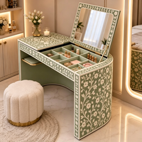 Table de toilette sur mesure de luxe léger, coiffeuse de chambre moderne et minimaliste, peinte à la main, multifonctionnelle avec plateau rabattable