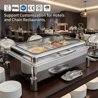Chauffe-plat professionnel en acier inoxydable 201 à chauffage alcoolisé pour buffets, hôtels, restaurants, événements et fêtes