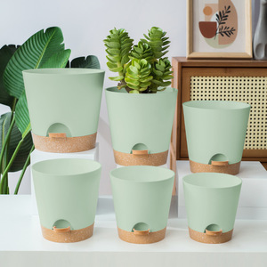 Pots de plantes à arrosage automatique avec trous de drainage et plateaux décoratifs modernes adaptés aux fleurs orchidées et aux plantes d'intérieur - Product Image 1