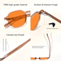 Lunettes anti-lumière bleue Sunray Deep Sleep Better 100% Blocker, monture géométrique en TR90, verres CR39 orange pour hommes
