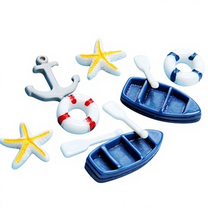 Accessoires marins, ancre de bateau, bouée de sauvetage, étoile de mer, accessoires pour slime DIY, décoration de cadre photo, Noël - Product Image 1