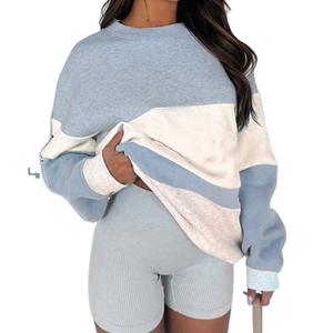 Haute qualité tricoté avant goutte épaule femmes Slim Fit cou hivers lourds porter coton polaire à manches longues sweats - Product Image 1