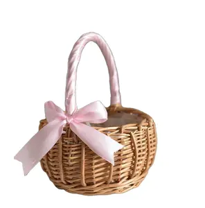 Rattan woven storage basket flower arrangement basket woven flower basket