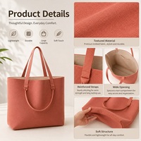 Sac fourre-tout tricoté pour les sorties féminines du week-end, des visites au marché aux promenades en ville, avec poignées d'épaule et poignées courtes.