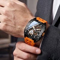 Montre mécanique automatique de luxe ONOLA pour homme, design ajouré, nouvelle marque de mode, bracelet en caoutchouc, personnalisation en gros
