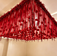 Décoration de mariage de luxe, fleurs de glycine en soie rouge ivoire personnalisées pour la décoration du plafond, fête, banquet, événement