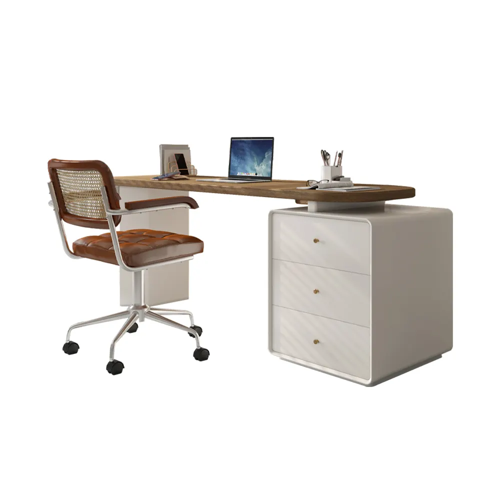 Light Luxury Solid Wood Work Station Desk With Chair Nordic Home Office Desk Computer Desk