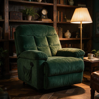 Fauteuil inclinable manuel extensible en velours, idéal pour la détente, canapé une place pour salon, mobilier adapté aux personnes âgées