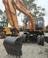 Excavatrice sur chenilles Hyundai R225LVS d'occasion à faible nombre d'heures, 22 tonnes, pour travaux lourds, machine reconditionnée pour terrassement et construction routière