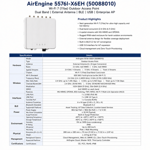 Punto <span class=keywords><strong>de</strong></span> Acceso Exterior AirEngine 5576I-X6EH 50088010 Wi-Fi 7 11be, <span class=keywords><strong>Antena</strong></span> Externa <span class=keywords><strong>de</strong></span> Doble Banda, BLE USB, AP Empresarial - Product Image 2