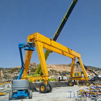 Grue portique sur pneus haute performance de 100 tonnes, portée de 20 mètres, avec moteur et engrenages, capacité de charge de 80 tonnes, hauteur de levage de 20 m