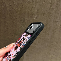 Nouvelle coque de téléphone Rainbow Gradient Cry Baby pour iPhone 17 16 15 14 Pro Max avec breloques Powerpuff Girls, chaîne et dos doré IMD laser