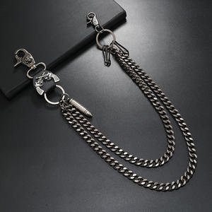 กระเป๋าใส่กางเกงสองชั้นสไตล์พังก์ทรงกะโหลกทำจากโลหะเงินโลโก้แบบออกแบบได้ตามต้องการ - Product Image 2