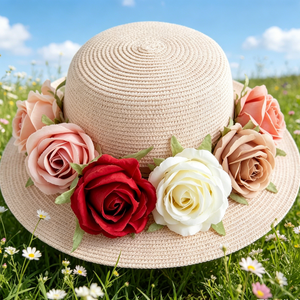 Fleur artificielle en soie de 5 cm, rose en tissu de soie, accessoires de mariage, accessoires pour fleurs de poitrine, chapeau de <span class=keywords><strong>paille</strong></span>, 2026 - Product Image 1