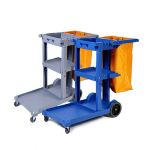 Chariot de nettoyage pliable multifonctionnel pour personnel d'entretien, chariots de ménage en plastique pour hôtel, chariot de nettoyage pour le service d'hôtel - Product Image 3