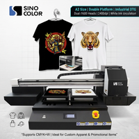 Printer DTG SinoColor TP-600D Plus Dual Station dengan Head I1600, Peralatan Cetak Langsung ke Pakaian untuk Kaos, Polo, Hoodie, dan Cetak Kustom