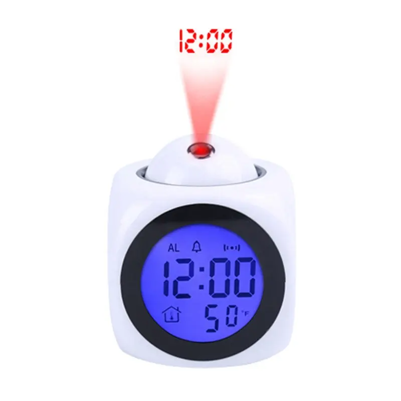 Digital Voice Report Alarm Projection Alarm Clock Digital Electric Clocks Projection On Ceiling for Bedrooms