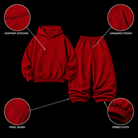 Ensemble survêtement streetwear oversize unisexe en molleton de coton épais, coupe ample, deux pièces, personnalisable OEM ODM, vente en gros
