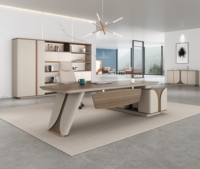 Combinaison de chaise de bureau de direction haut de gamme moderne, table d'ordinateur pour directeur, bureau de patron, salle de direction