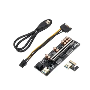 v016 Riser 010s Plus 013 pro PCI-E PCIE Riser Card VER 012 011 pro plus PCI Express Adapter Molex 6Pin SATA to USB 3.0 Cable