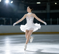 Robe de patinage artistique blanche à manches longues en Spandex/Nylon avec dos en maille découpée et jupe ornée de strass pour enfants, idéale pour la compétition
