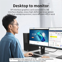 1.8M/6ft Displayport vers HDTV Adaptateur 4K Convertisseur de port d'affichage pour PC Portable Projecteur DP vers câble HDTV