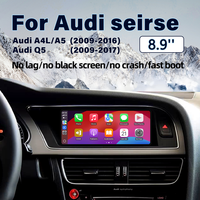 Autoradio 8.9 pouces Linux pour Audi A4L/A5 Q5 09-17 avec CarPlay sans fil, écran tactile, lecteur DVD et fonction de mise en miroir Wi-Fi