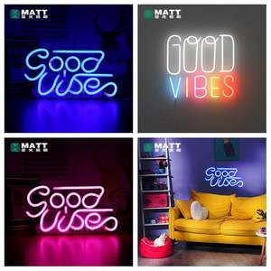 Matt Dropshipping Neon Cung Cấp Đám Cưới Trang Trí Cá Nhân Tùy Chỉnh HỌ TÊN Neon Dấu Hiệu Tốt Vibes Chỉ Neon Ánh Sáng - Product Image 6