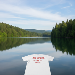 Camiseta con estampado rojo vintage de Lake Oswego Oregon, establecida en 1847 - Product Image 3