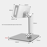 Profesyonel Alüminyum Tablet Tutucu 360 Derece Dönebilen Masaüstü Standı Canlı Yayın Ofis Ergonomik Ayarlanabilir Telefon Standı Gümüş