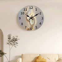 Horloge murale moderne en bois MDF de 12 pouces, motif champ de tournesols personnalisé, best-seller transfrontalier, mouvement silencieux à quartz, fonctionne sur piles