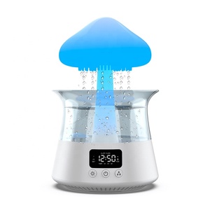 Đồng hồ báo thức nước thả nấm mưa Thì Thầm Tiếng ồn trắng 7 đèn màu ánh sáng mùi hương Máy khuếch tán hương thơm humidificateur - Product Image 1