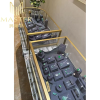 Vitrina de Exhibición de Alta Gama MASTER para Mostrador, Marco Dorado, Gabinete para Joyas con Cajón Deslizante, Cerradura Mecánica Antirrobo, Vitrina de Vidrio