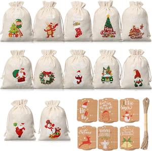 Sac à dos en toile de coton avec cordon de serrage, logo personnalisé, style pliable, avec motif de dessin animé, pour le shopping, les voyages et l'usage domestique - Product Image 4