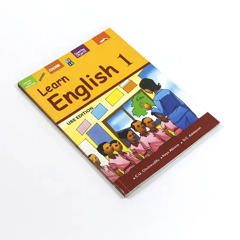 Servizio di stampa Softcover scuola inglese libro educativo rilegatura perfetta carta Offset pellicola laminazione carta e cartone QS