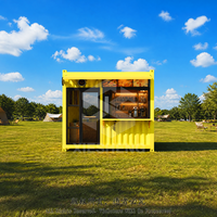 Kiosque conteneur café de 10 pieds, mini, pop-up, prêt à l'emploi, avec cuisine complète moderne, pour usage extérieur en centre commercial et immeuble de bureaux