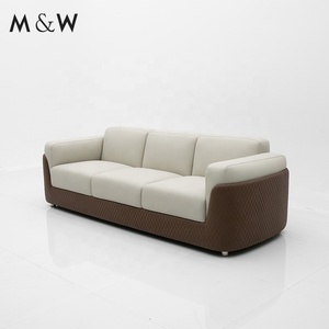 Ensemble de canapés de salon de bureau élégant et luxueux en cuir PU de conception classique M&W - Product Image 4