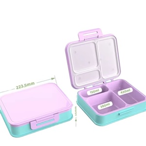Aohea Easy Classic Design Rectangle Leak Proof Disposable 3 <b>Compartment</b> Container Plastic Bento <b>Box</b> - Product Image 2