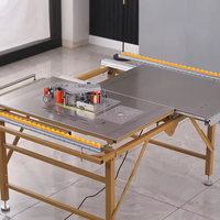 Sierra de Mesa Deslizante para Carpintería WJ80 Portátil y Plegable sin Polvo con Doble Empuje Estilo Horizontal