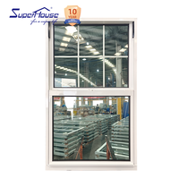 Ventana Elevadora Vertical Integrada de Estilo Americano Superhouse con Rejillas, Ventana Elevadora Comercial de Aluminio