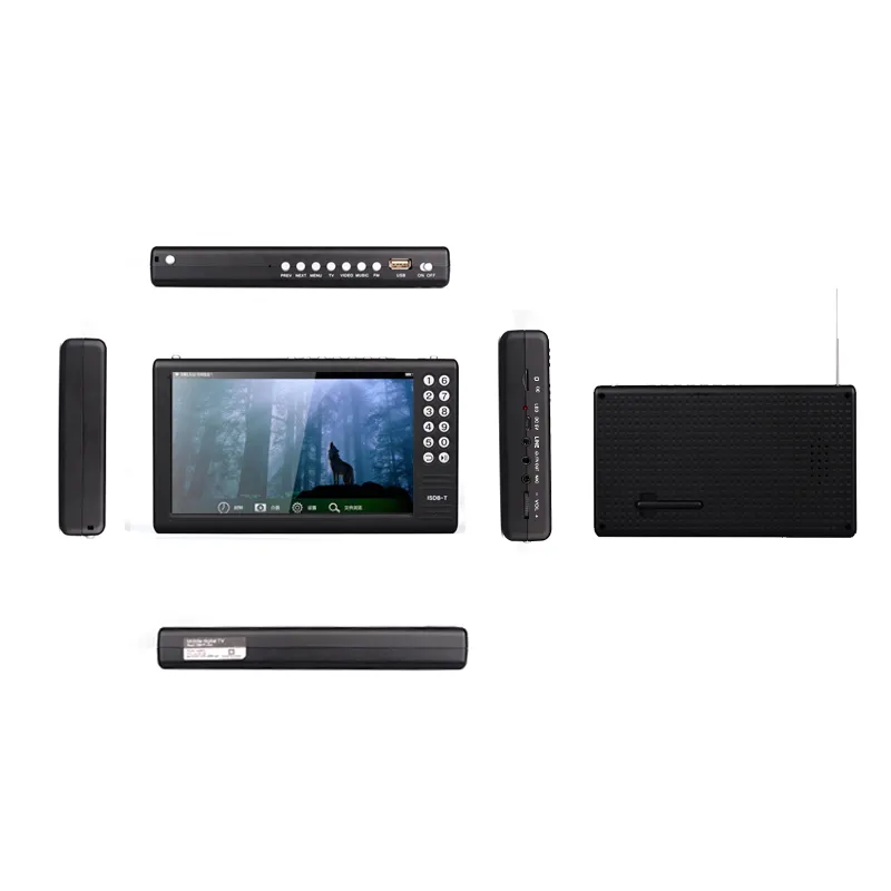 Lecteur vidéo Portable numérique LCD/LED, Rechargeable usb 4.3 pouces, pour TV, avec prise en charge de FM, ISDB-T