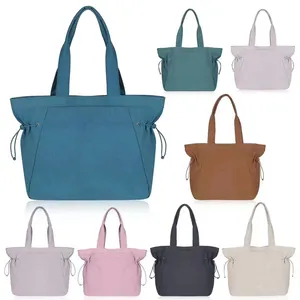 डिज़ाइनर लुलु लेमन फैशन हर जगह महिलाओं के लिए टोट ड्रॉस्ट्रिंग बैग नायलॉन शॉपिंग बैग