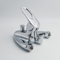 Robinet thermostatique contemporain en chrome, monocommande, économie d'eau, finition polie, avec valve en céramique pour douche