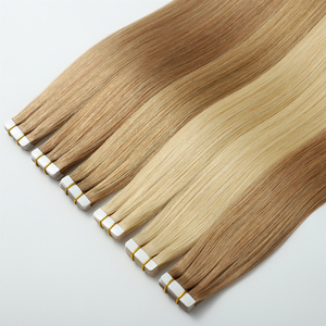 Extensions de cheveux humains à bandes adhésives sans couture de qualité supérieure en gros, blondes, double trame, cheveux indiens bruts, trame à bandes adhésives - Product Image 1