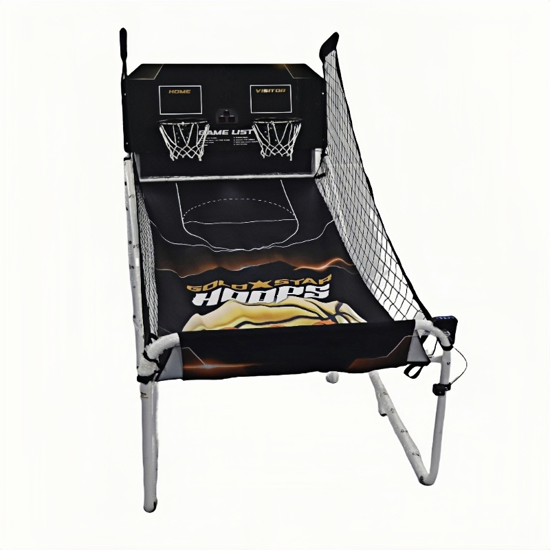 JH Heavy-Duty 2-Player Foldable Basketball Arcade Shooting Machine Double-Shot System with Electronic Scorer