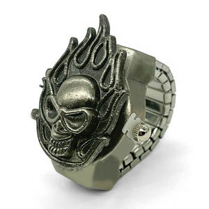 レトロ リアルバンド ウォッチ ミニマリスト 指輪時計 クォーツムーブメント シンプル ラウンド ローマ数字 フィンガーウォッチ リング - Product Image 5